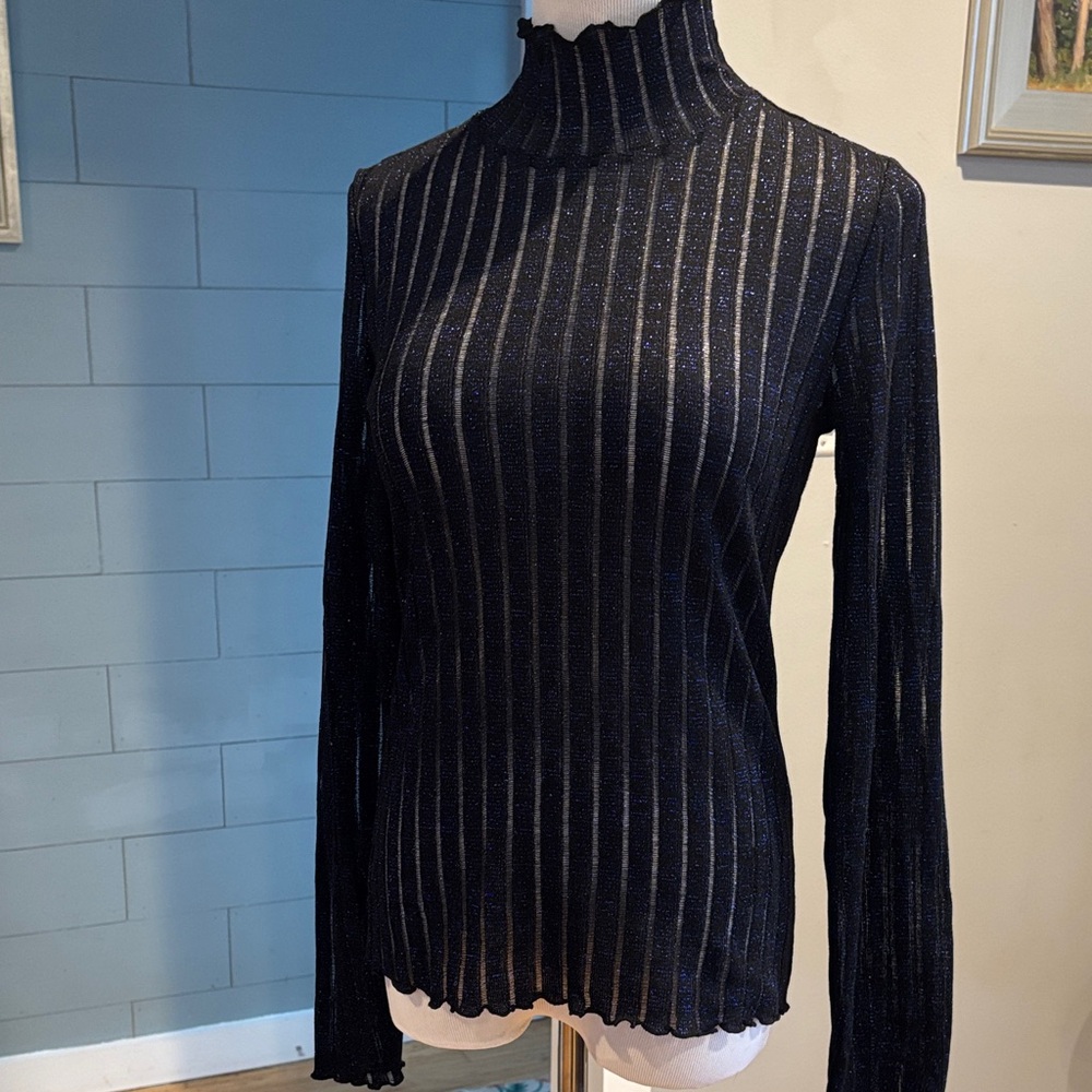 Pilcro Black‎ Sheer Turtleneck